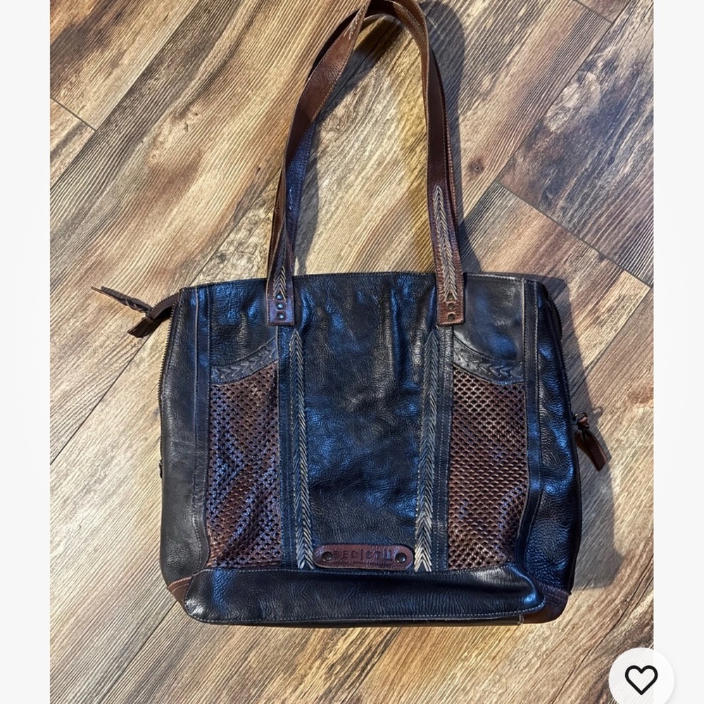 Bed Stu Black and Brown Leather Tote with Vintage Appeal. Excellent condition